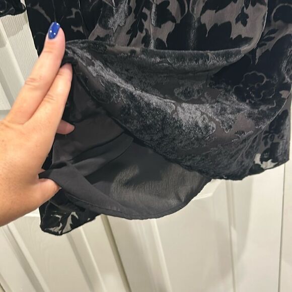 Parker Black Mixed Fabric Dress, Size Large - Picture 6 of 13